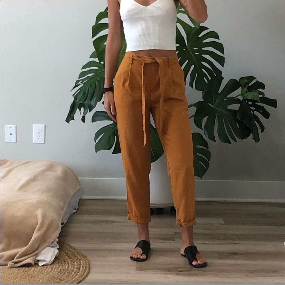 High Waisted Tie Pants